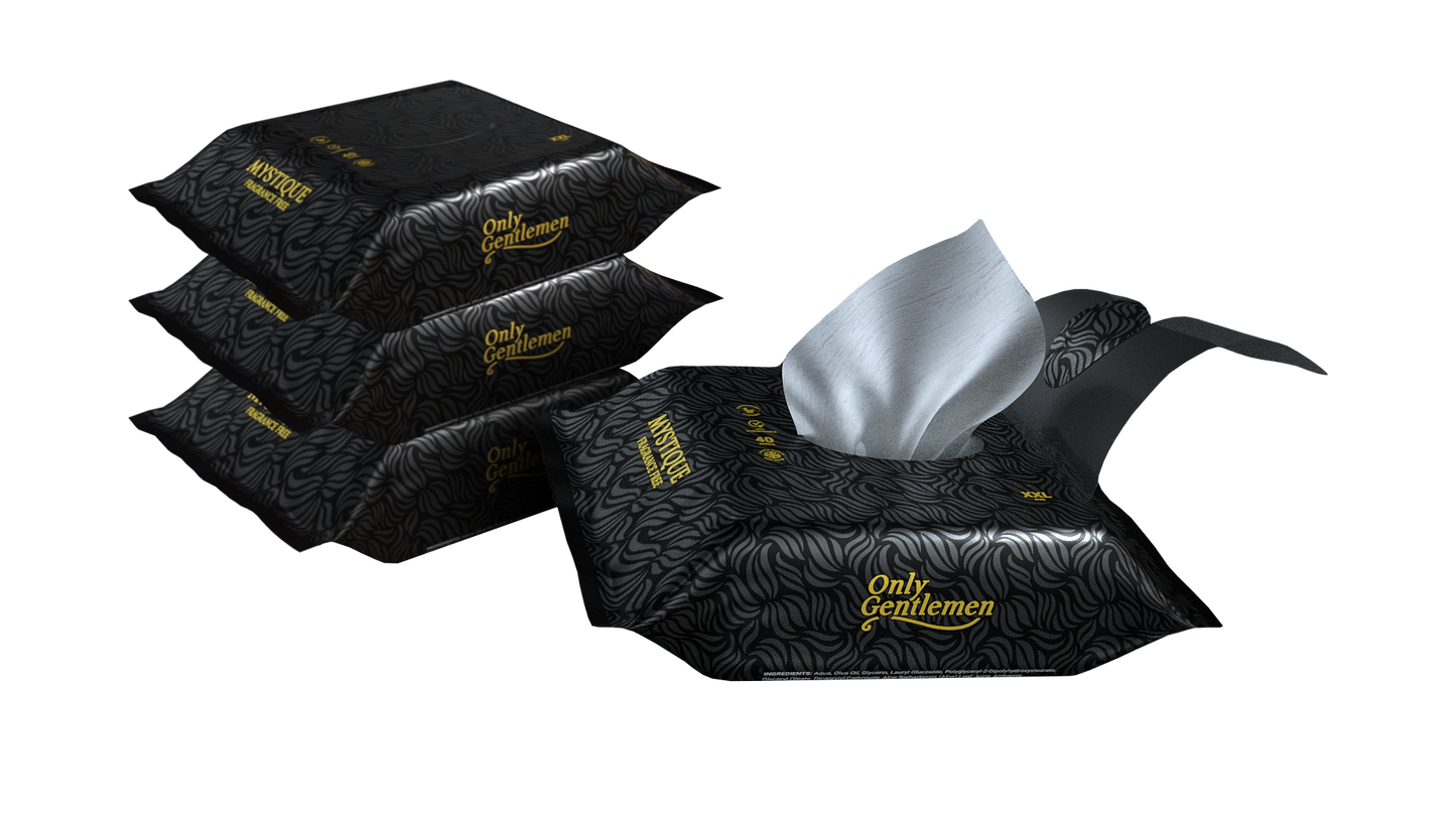 Only Gentlemen Men's Deluxe Flushable Wipes, Unscented, XXL