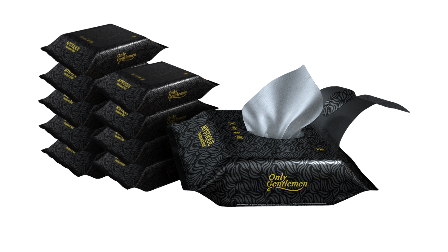 Only Gentlemen Men's Deluxe Flushable Wipes, Unscented, XXL