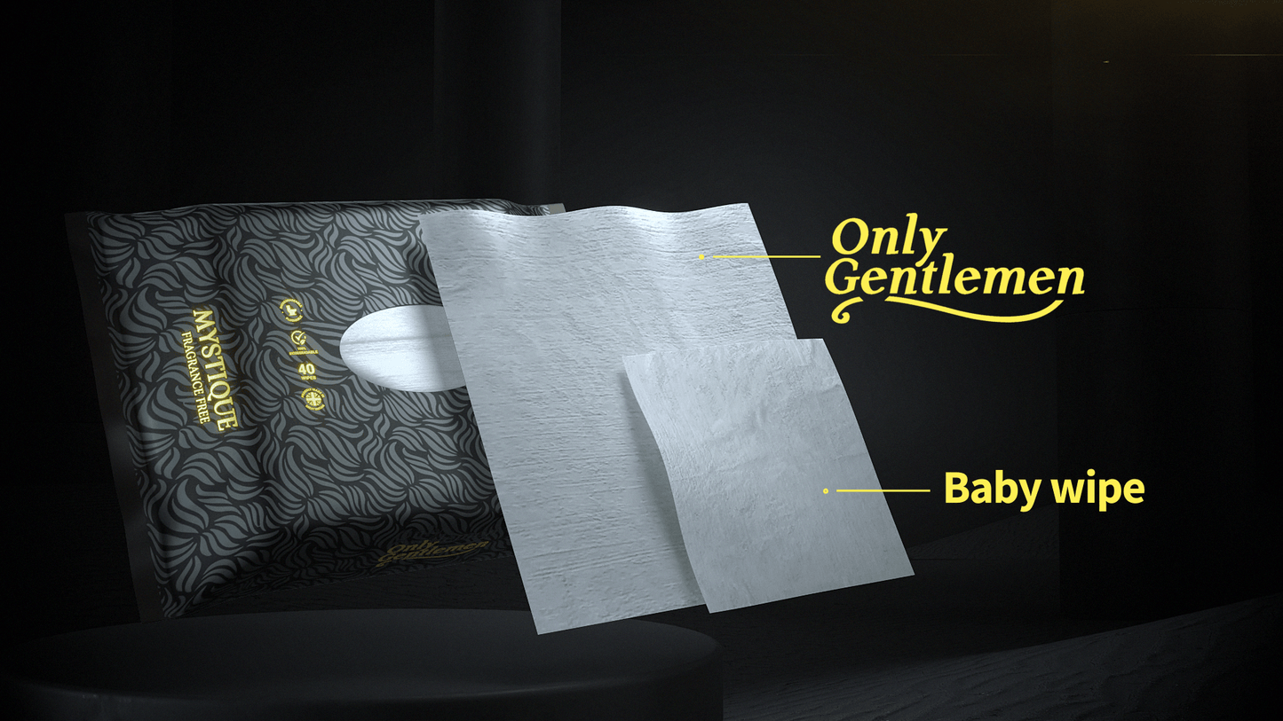 Only Gentlemen Deluxe Flushable Wipes, Unscented, XXL - Only Gentlemen