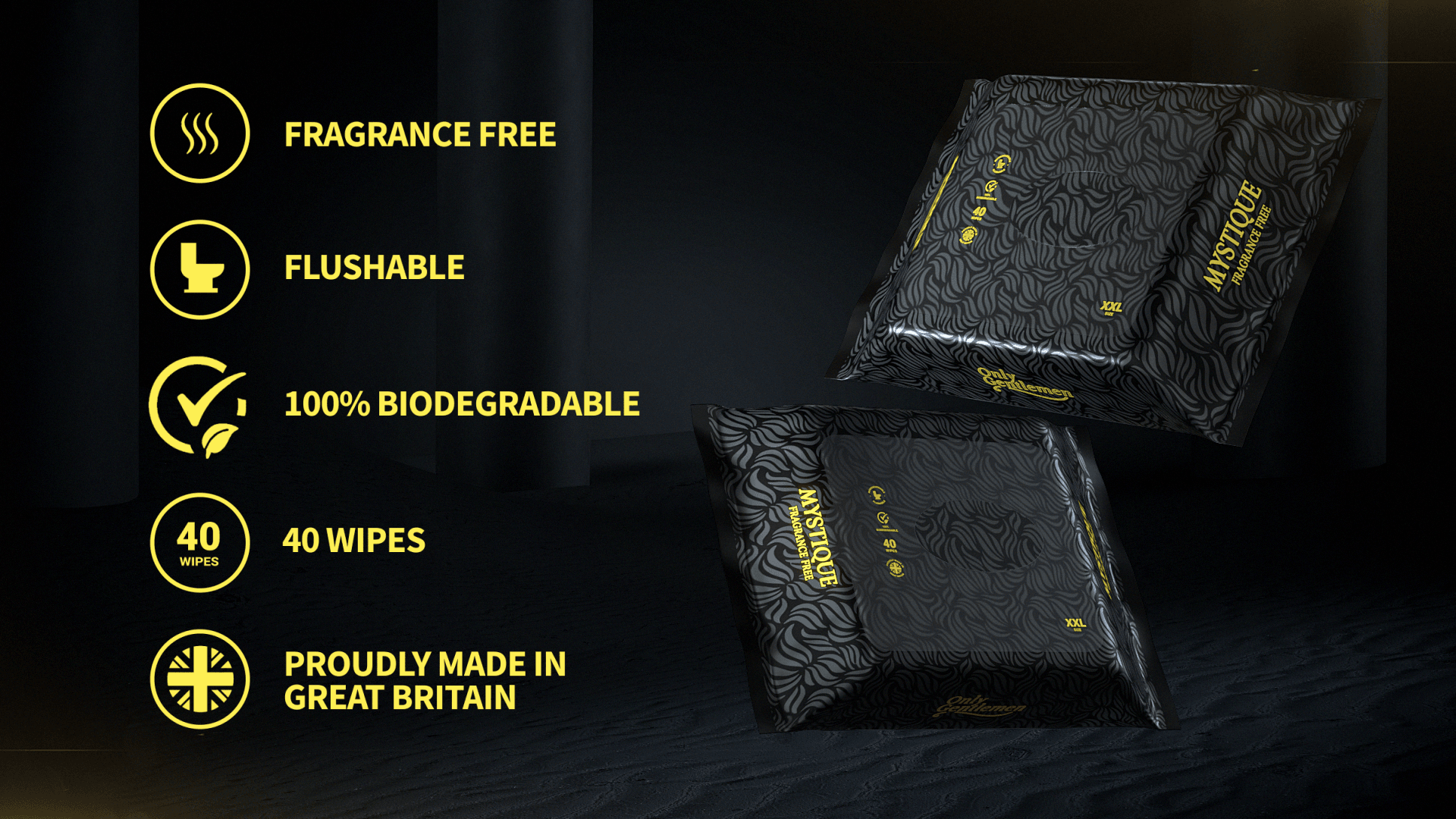 Only Gentlemen Deluxe Flushable Wipes, Unscented, XXL - Only Gentlemen